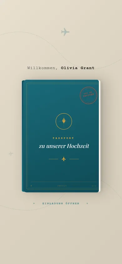 Einladung über einen persönlichen Link geöffnet, Handyansicht