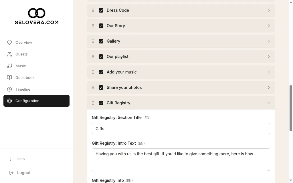 Gift registry expanded