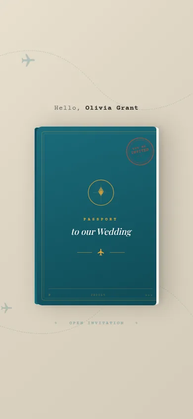 Invitation opened from a personal link, phone view