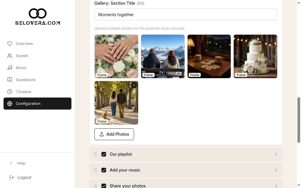 Gallery section with photos